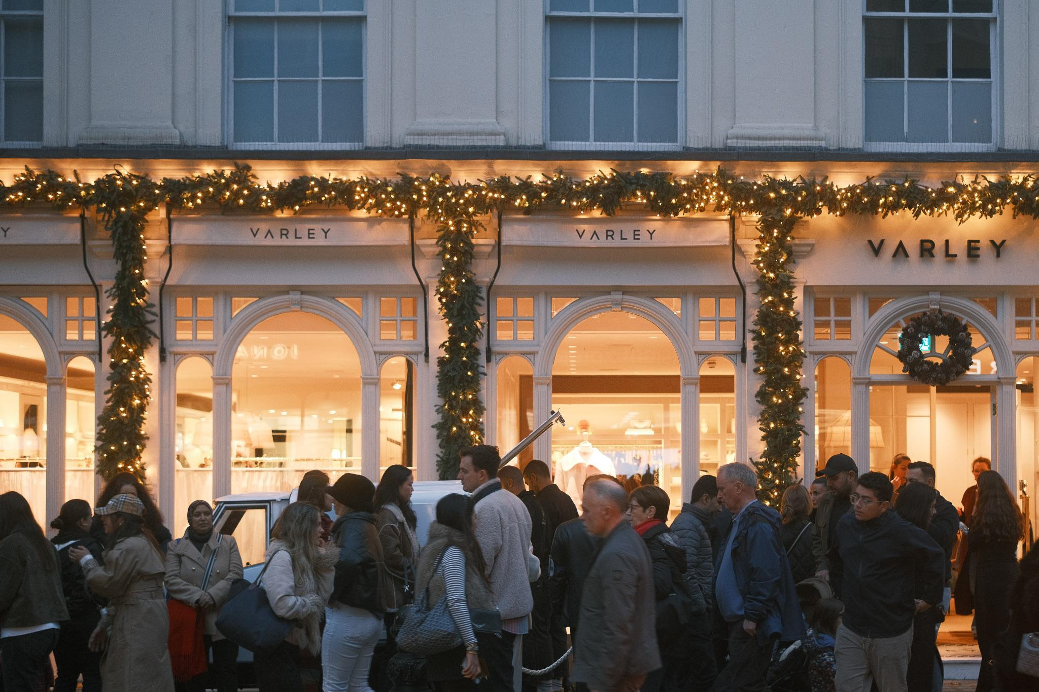 people outside Varley store in Chelsea, London